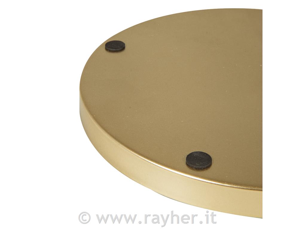 Decorative metal tray, 30cm , eucalyptus, bi-colour, with rubber foam pads