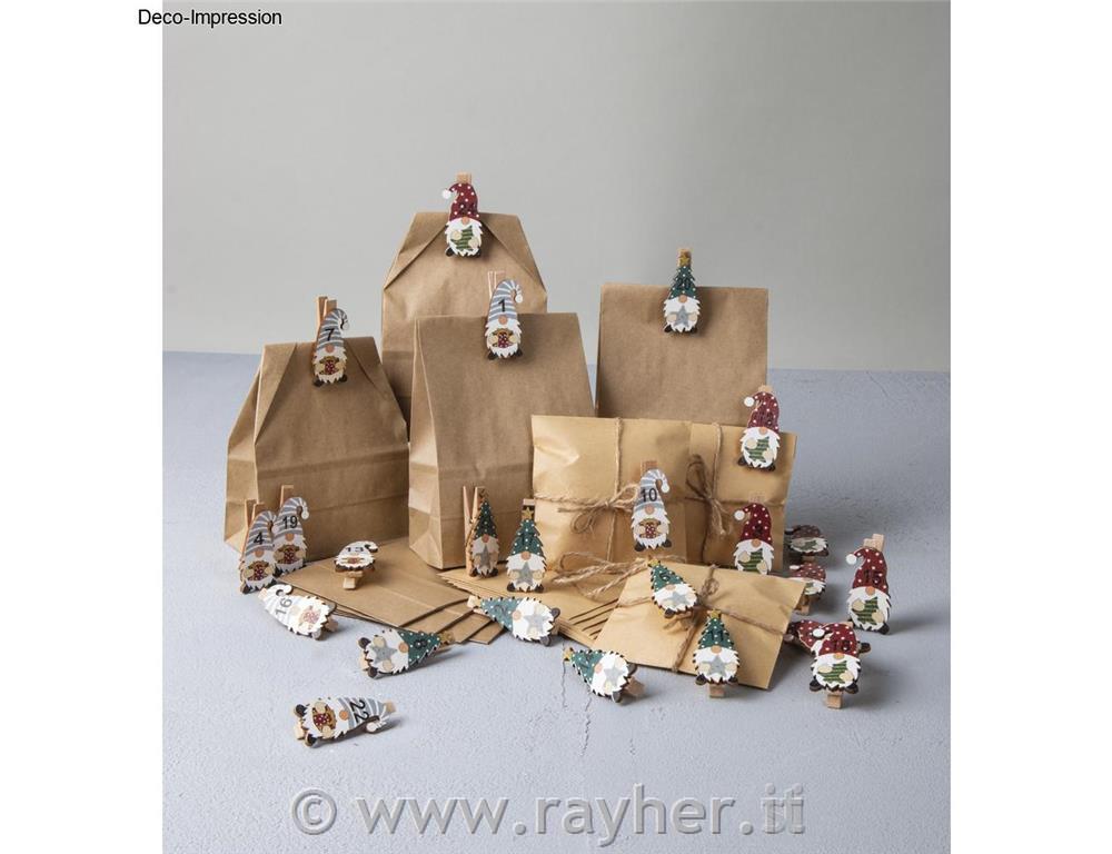 Advent calendar incl. Numbers, H13-16cm, gnome+cord, 1set