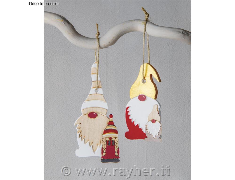 Decorazioni in legno Gnomi, 3,6-9 cm,set 18