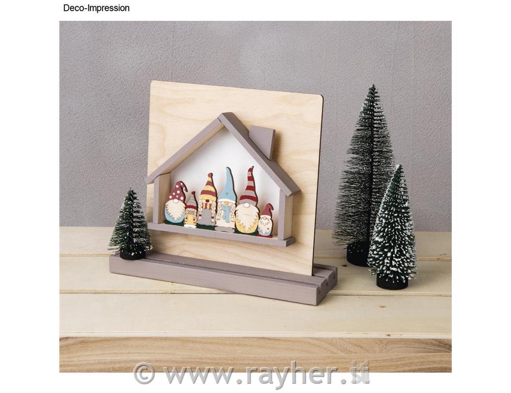 Leseni okras Palčki, set 2, 9.2x5.4 + 13.2x5.4cm