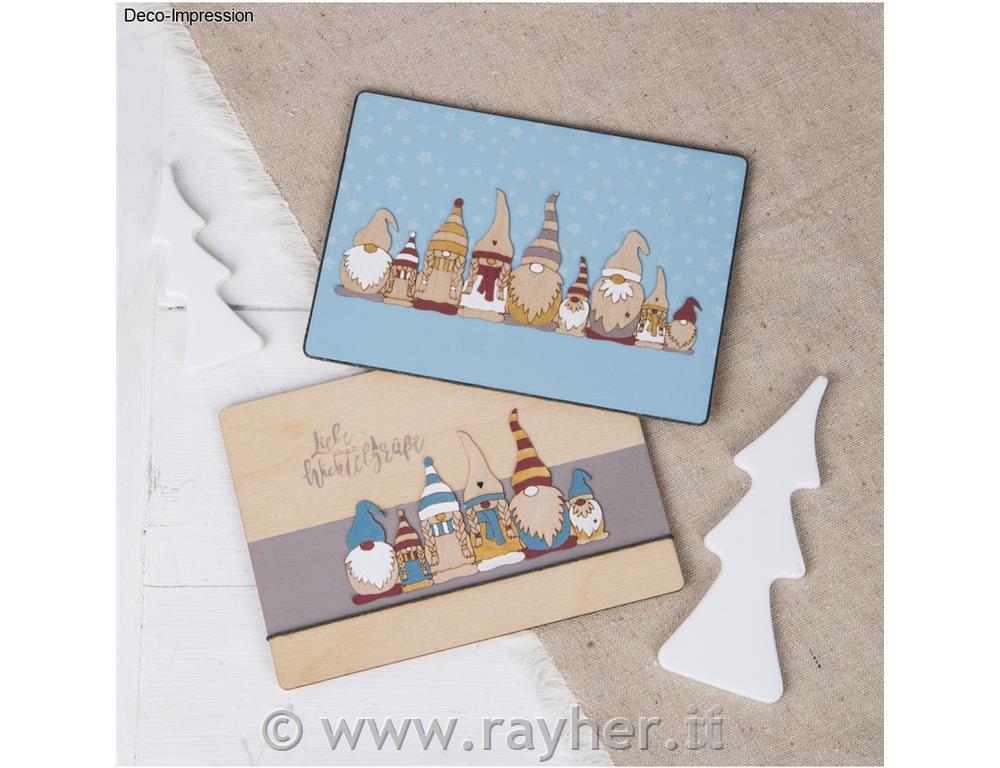 Leseni okras Palčki, set 4, 2x9.2x5.4+13.2x5.4cm