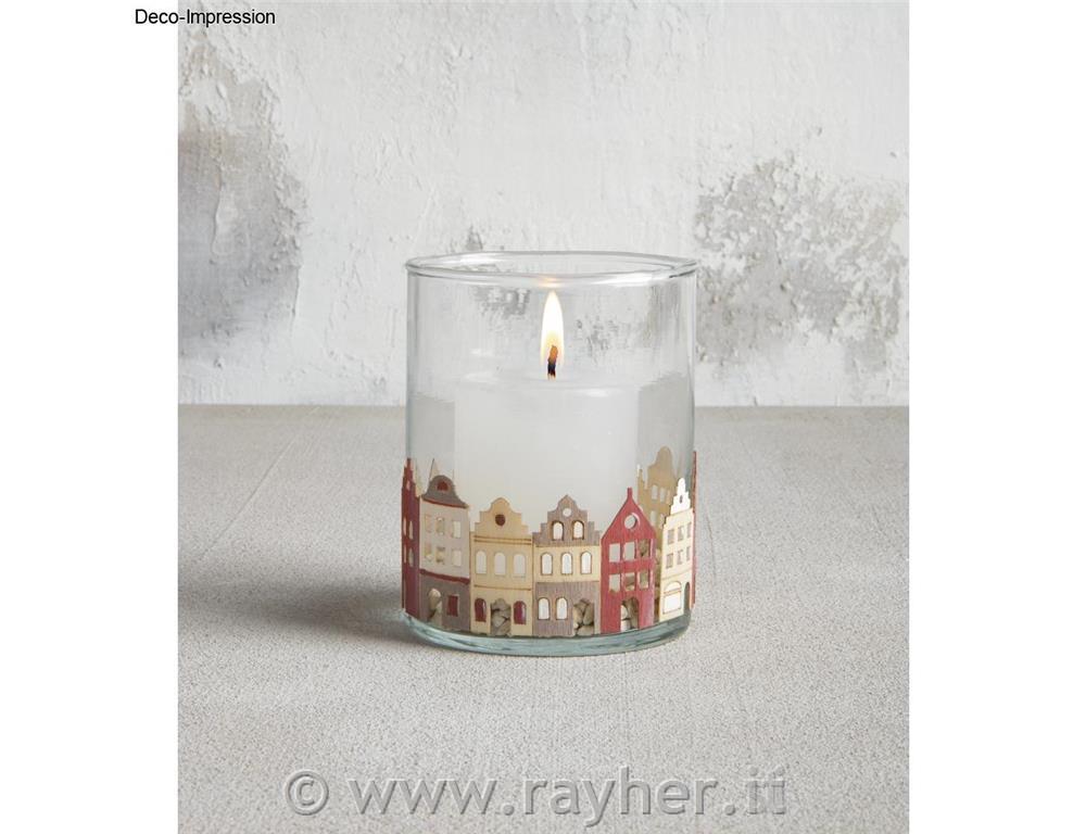 Veneer wood strip Nordic houses, natural, each 2x10.2x4.2+13.8x4.2cm, 4pcs