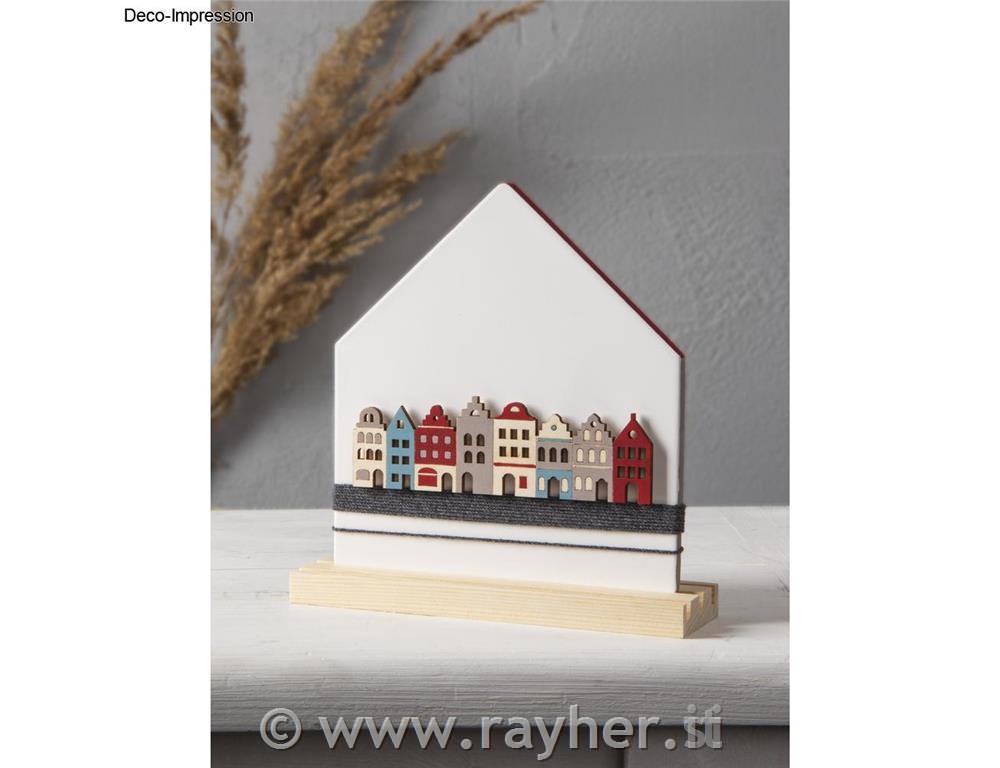 Decorazione in legno Nordic+cordini,set 2, 10,2x4,2 + 13,8x4,2 cm