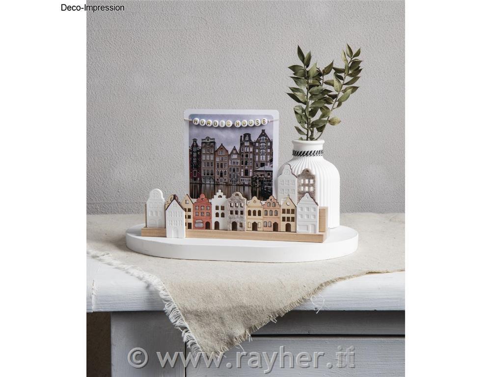 Decorazione in legno Nordic+cordini,set 2, 10,2x4,2 + 13,8x4,2 cm