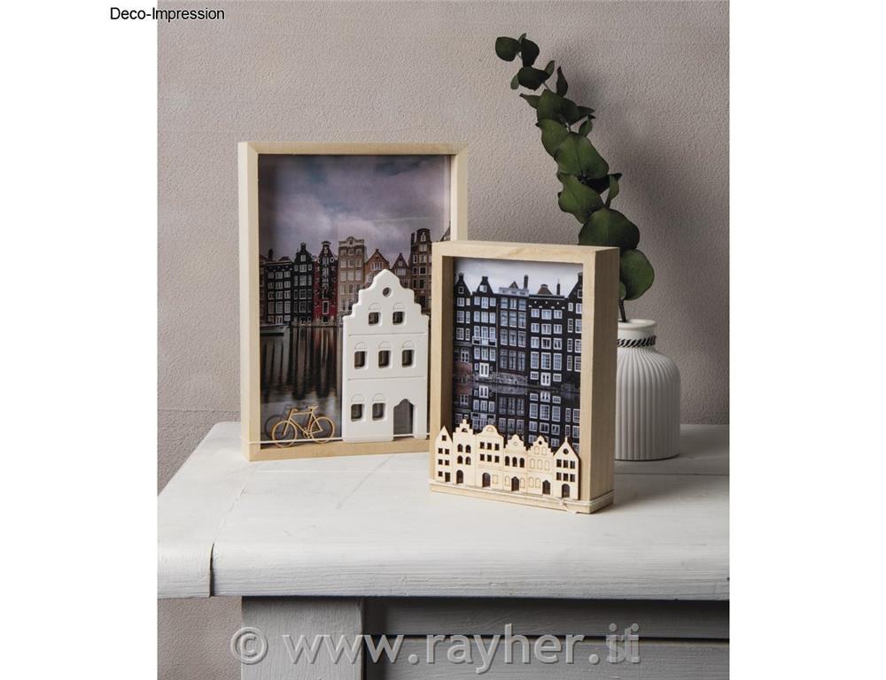 Decorazione in legno Nordic+cordini,set 2, 10,2x4,2 + 13,8x4,2 cm