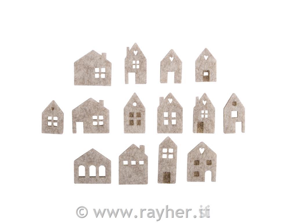 Filc okraski, Mini hiške, set 14
