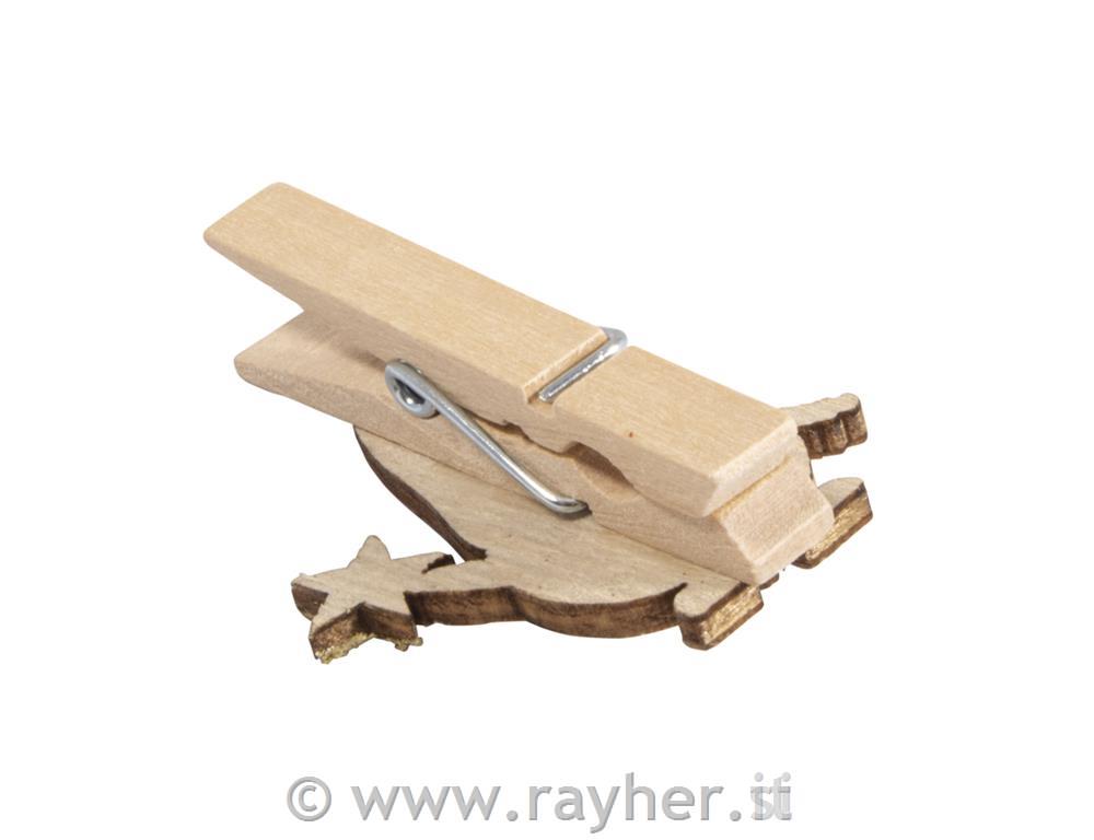 Wood gnome on clothes peg, 2,2/3x1,.2x4.8cm, 6pcs