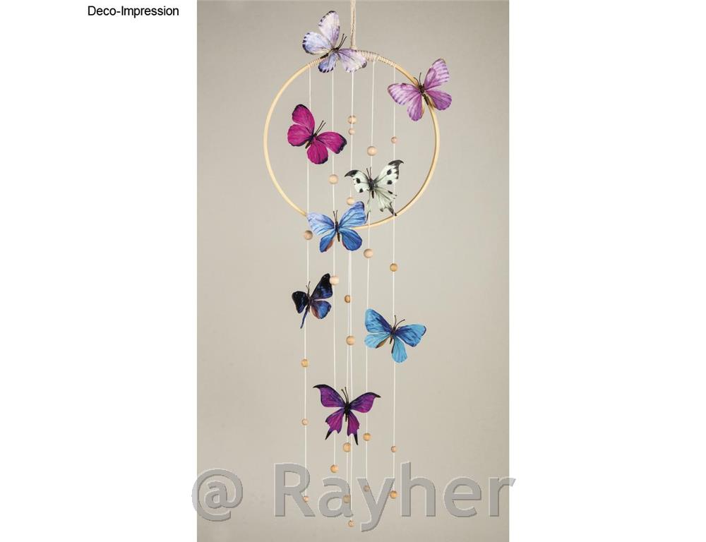 Farfalle 3D in tessuto, set da 4, blu