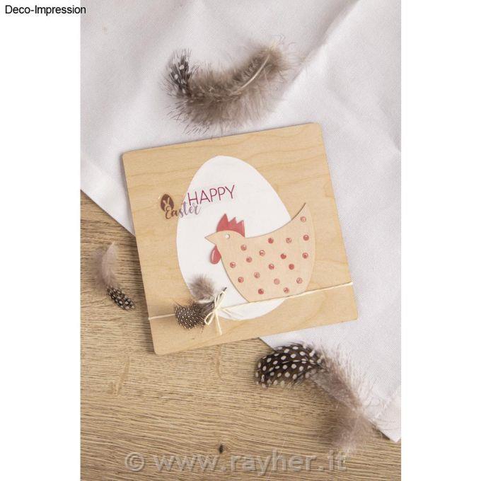 Legno impiallacciato Gallo + pollo5-8 cm, 1 mm di spessore, 8 pezzi