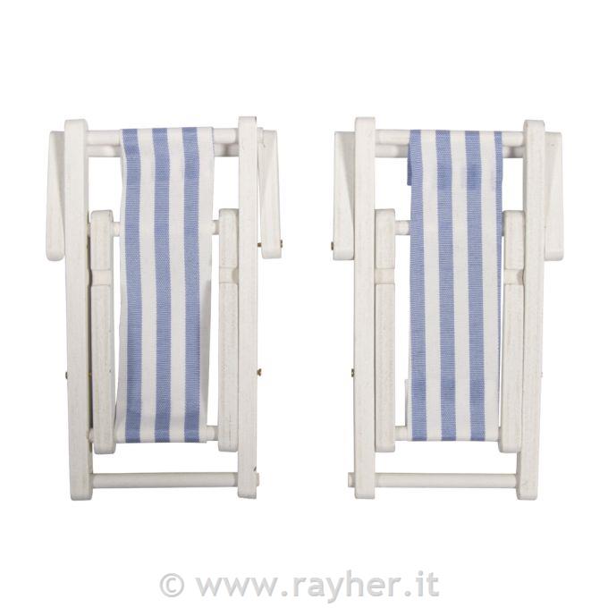 Mini lettino prendisole in legno,9x5,5 cm set 2