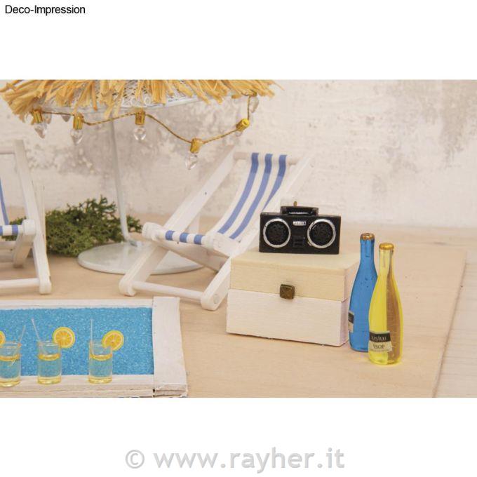 Mini radio Deco, bottiglie + scatola dapicnic