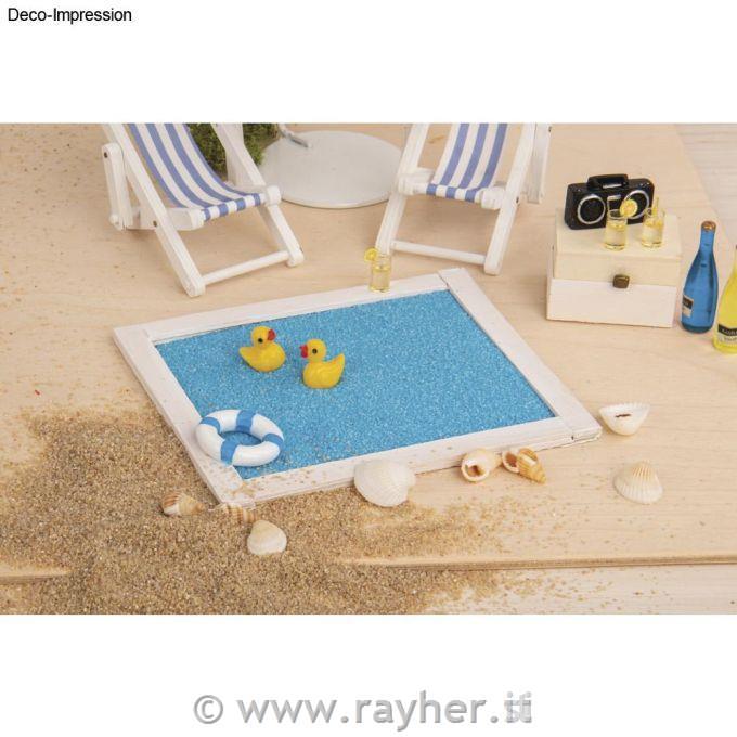 Mini conchiglie decorative, sabbia e altro