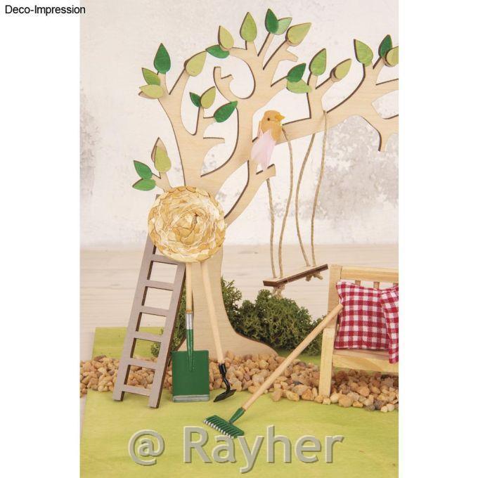 Mini attrezzi da giardino decorativi + cappello di paglia