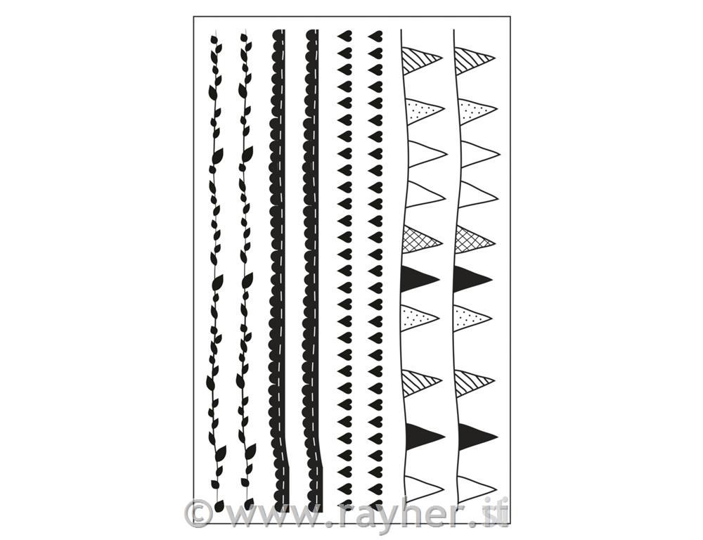 Motivo trasferibile bordature, 10x16cm,bus.blis. 2fogli