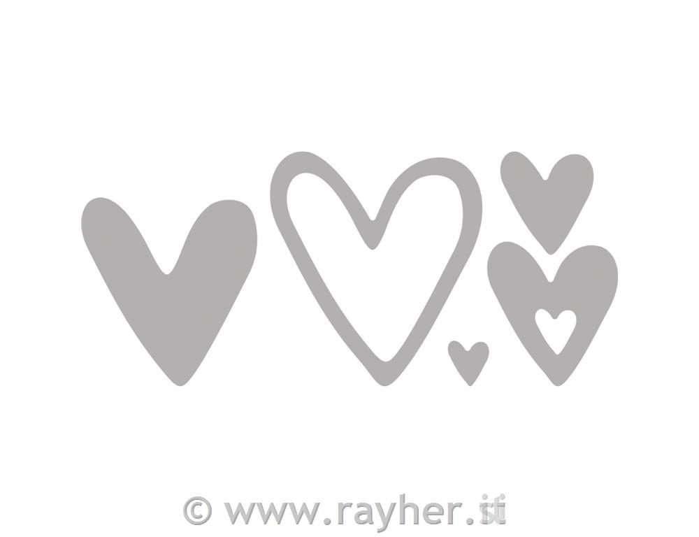 Rezalne šablone "Srčki", 1.1-5.5 x 1.2-6cm, set 3