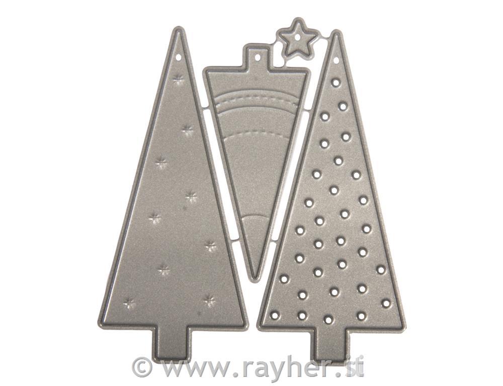 Set mascherine: Xmas Tree, 0,7x0,7cm-3x6,9cm, bus.blis. 4pz