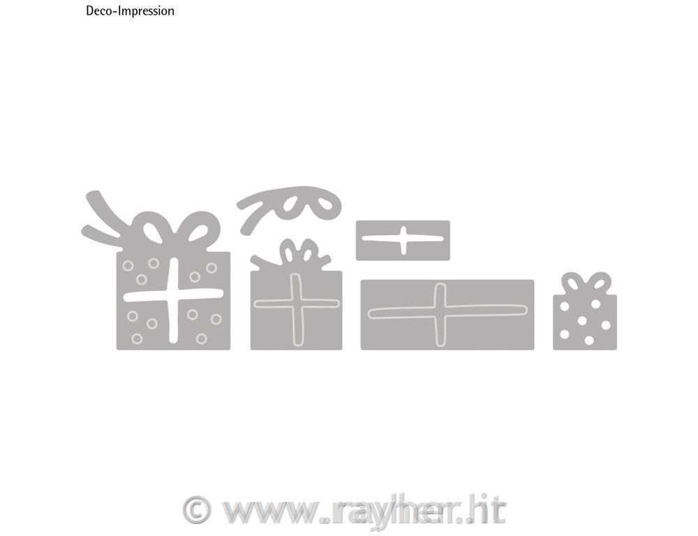 Rezalna šablona, Darila in pentlja, set 6