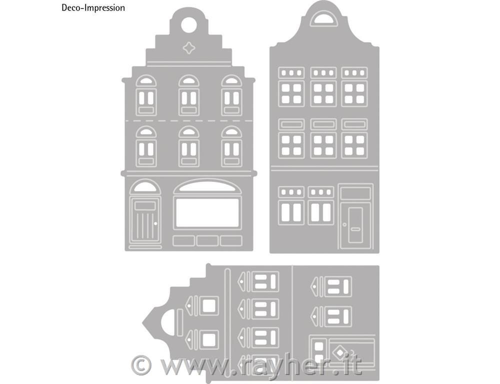 Set mascherine: House, 3,2x6,5cm-3,7x6,6cm, bus.blis. 3pz
