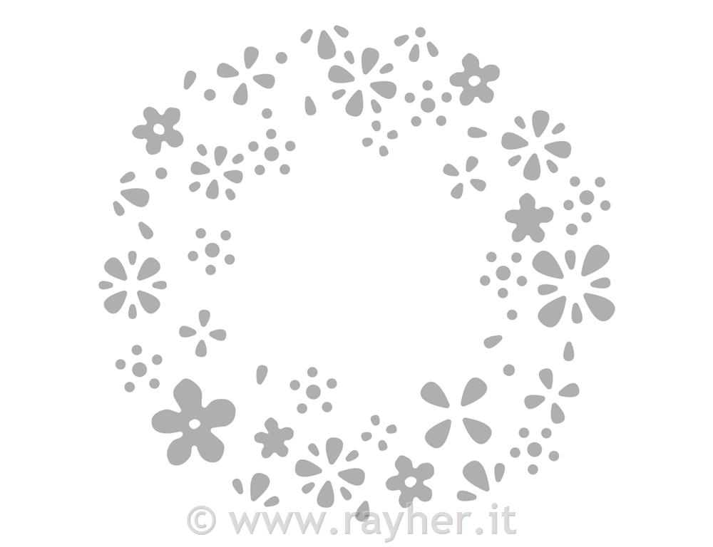 Mascherina p.perforare: Corona fiori neg, ca. 7,5cm, bus.blis. 1pz