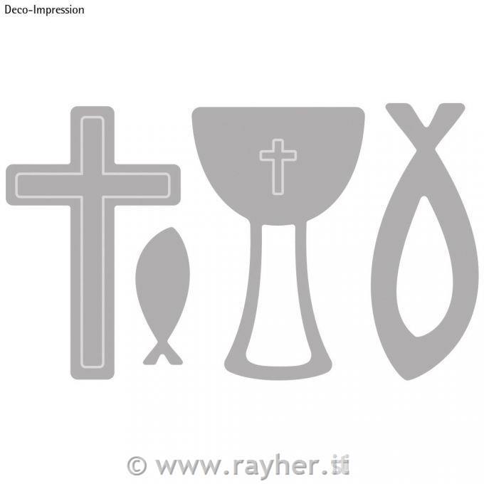 Set punch templ.: Confirmation&communion2-3.9cm x 1.8-2.5cm, tab-bag 4pcs