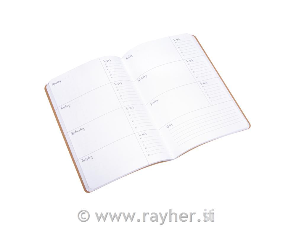Planer tedenski "Weekly Planner", kraft, A5, 60-listni, 80 g