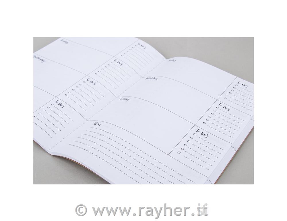 Planer tedenski "Weekly Planner", kraft, A5, 60-listni, 80 g