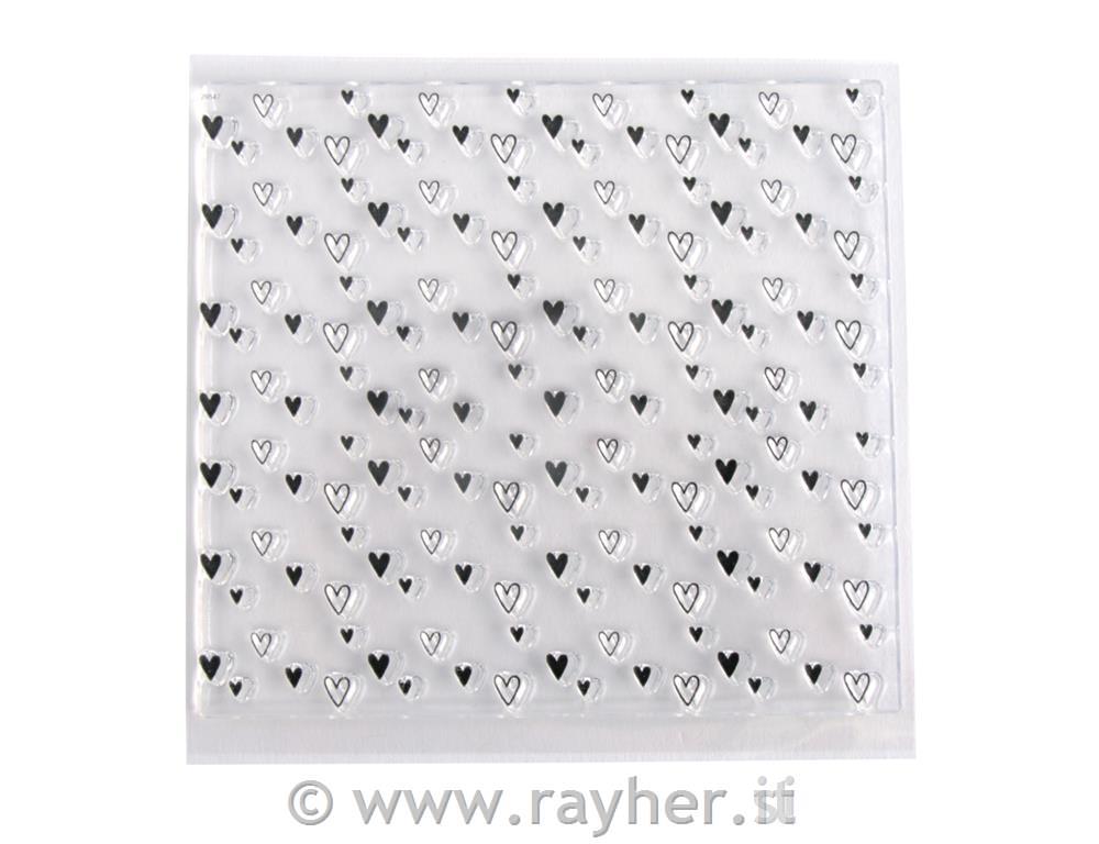 Timbri - sfondo: cuoricini, 102,5x97mm