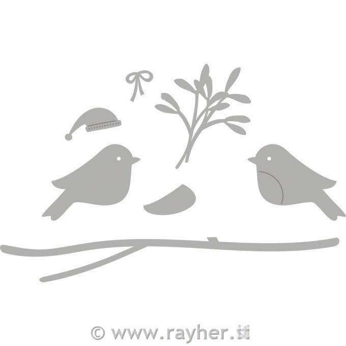 Fustella Uccellini invernali 8-pezzi0,2-10,3 x 0,2-3,6 cm