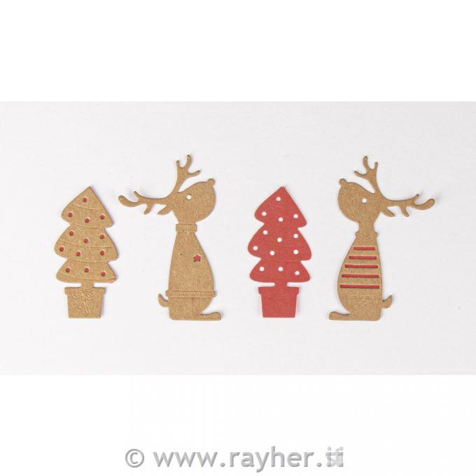 Fustella Cervi festivi 4 pezzi0,5-3,8 cm x 0,5-6,5 cm