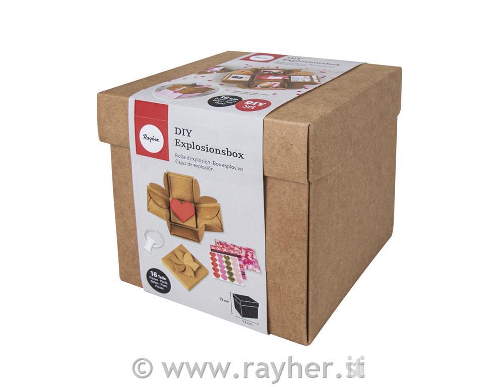 Škatla presenečanja, kraft, 12x12x12cm, 16-delna