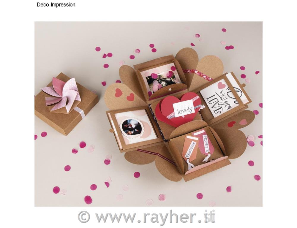 Škatla presenečanja, kraft, 12x12x12cm, 16-delna