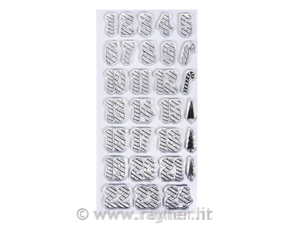 Štampiljke - Adventni koledar Candy Cane, 97x205mm, 29 motivov