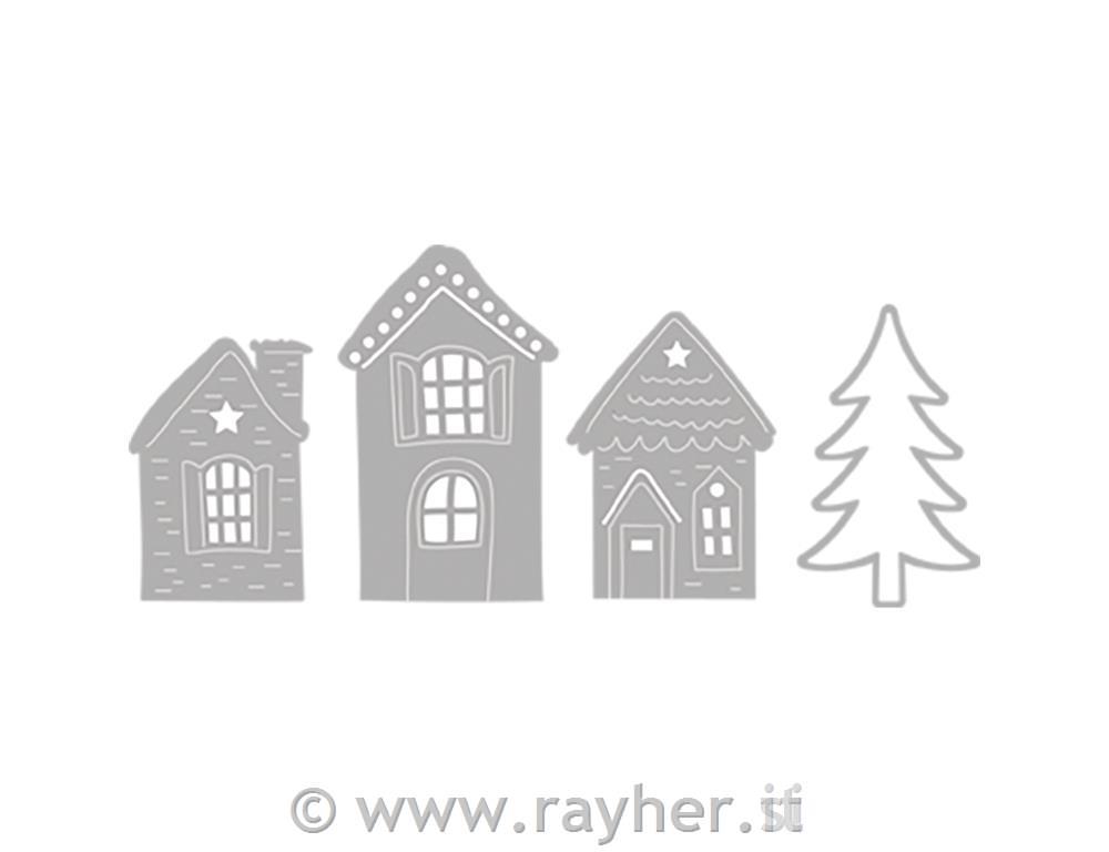 Rezalna šablona Zimske hišice
