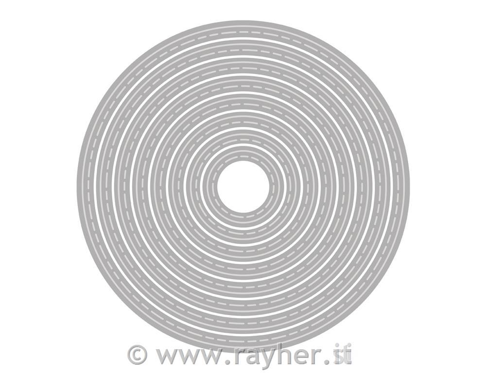 Punch template Circle, topstitch1.6-7.1cm, 8-part, tab-bag