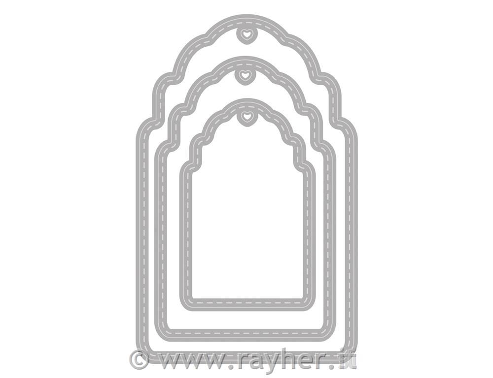 Rezalna šablona Pendant; 3.2-5.3cm x 5.1-8.5cm, 3 delni