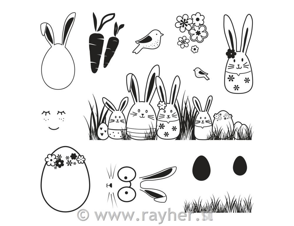 Štampiljke Družina zajčkov, 102,5x97 mm, 13 motivov