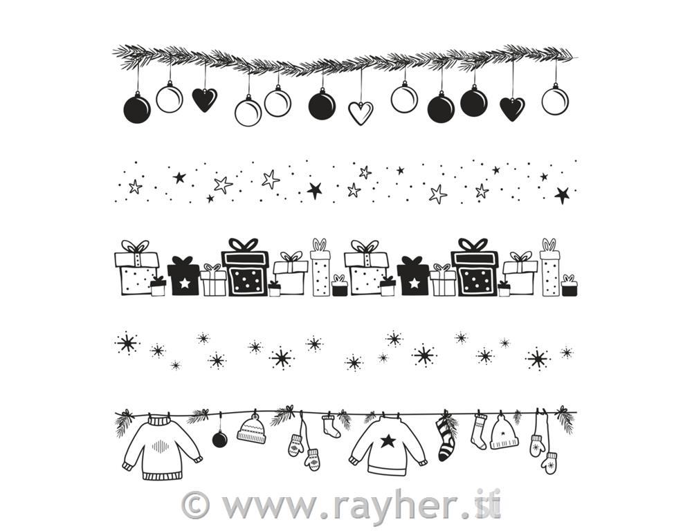 Štampiljke, "Božične bordure", 102.5x97mm, 5 motivov