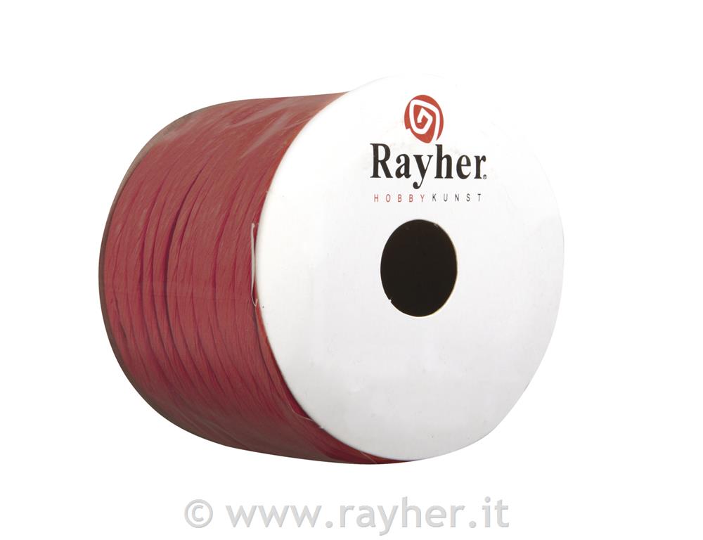 Paper cord with wire, red, 2 mm, roll 25