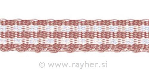 Checked pattern ribbon, pale-pink, 5 mm,