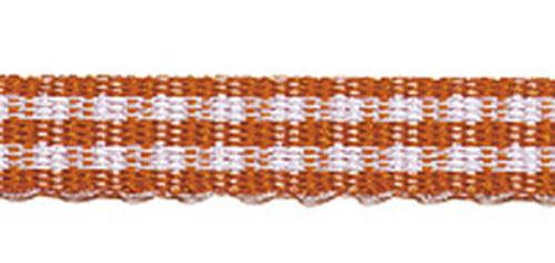 Checked pattern ribbon, orange, 5 mm, ro