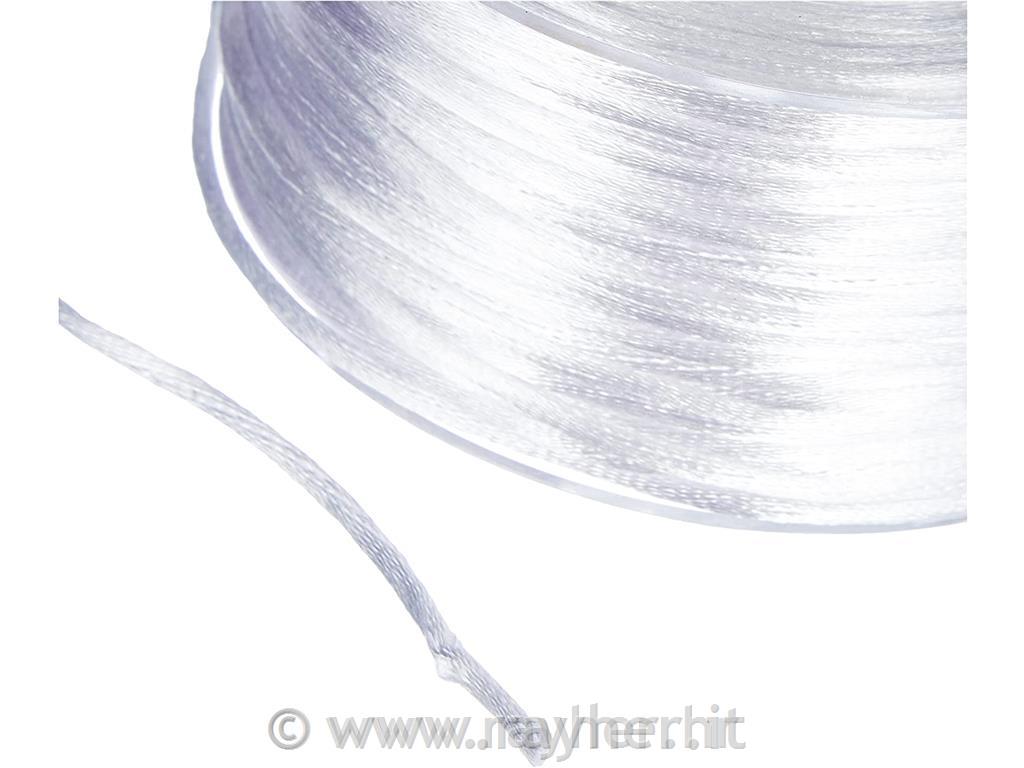 Satin cord, white, 2 mm o, roll 50 m