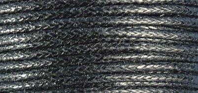 Cotton cord, waxed, black, 1 mm, tab-car