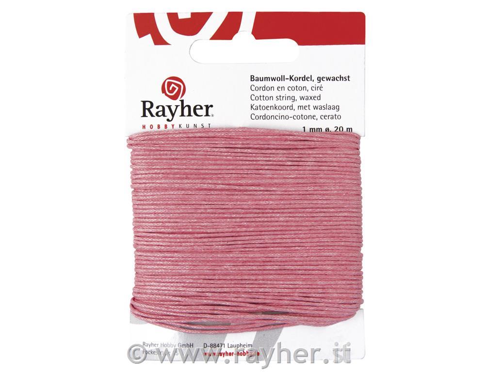 Cordoncino cotone.cerato1mm, cart. 20mpink