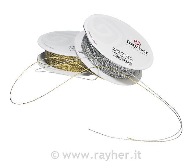 Cord, without wire, gold, 1 mm, roll 100