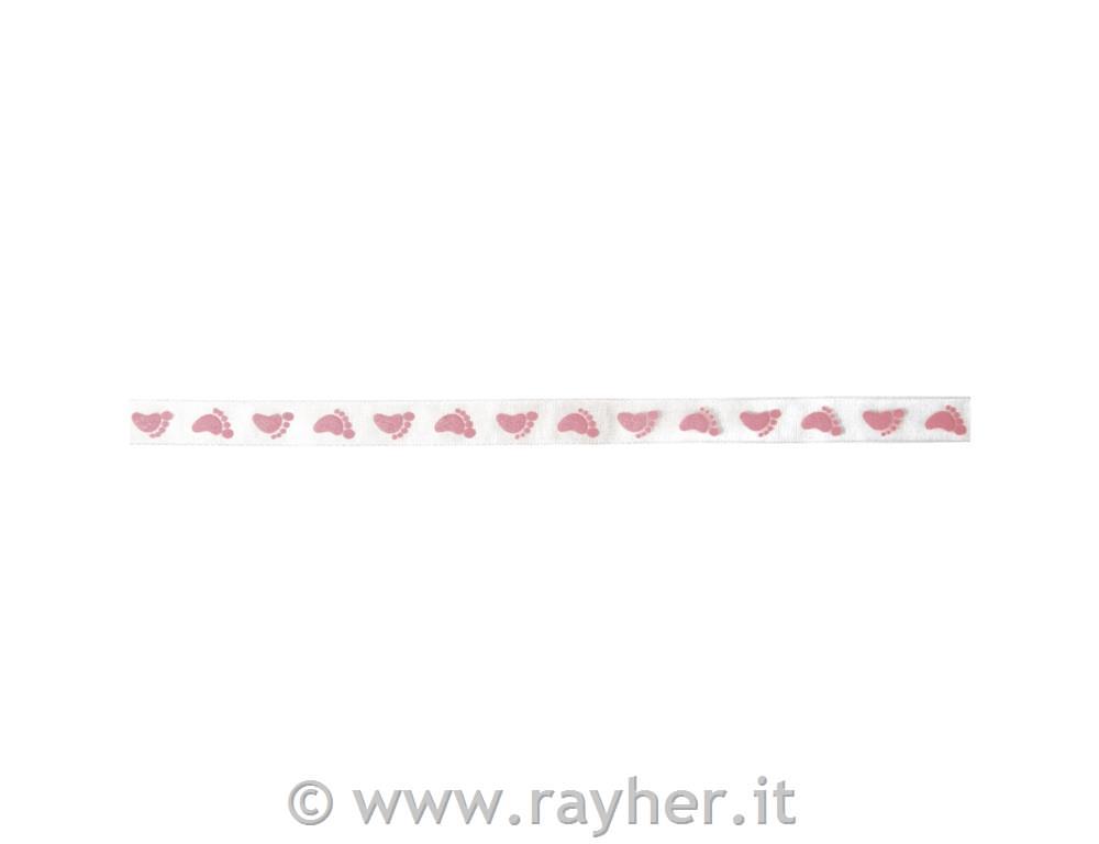 Nastro di organza: Piedini di Bebe10 mm, rotolo 20 mrosa