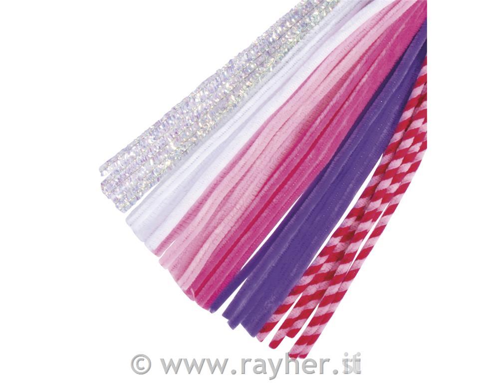 Ciniglie, mix rosa, 0.9x30cm, set 30