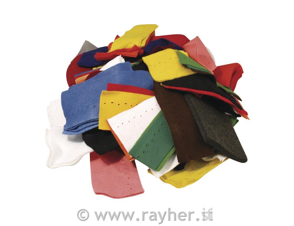 Resti di feltrobusta 500g, colori assortiti