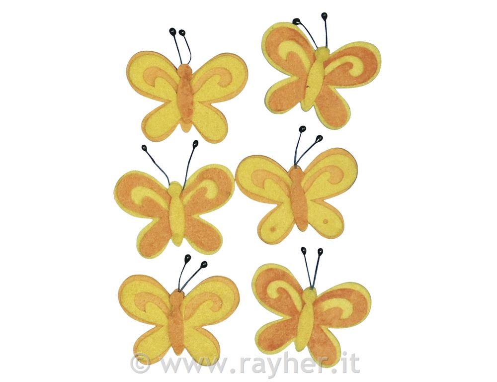 Felt butterfly, orange, 5 cm, tab-bag 6