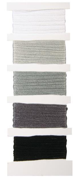 Filo cotone "Stitch & Knot"5 colori ciascun 10m in bus.blis.grigio pietra