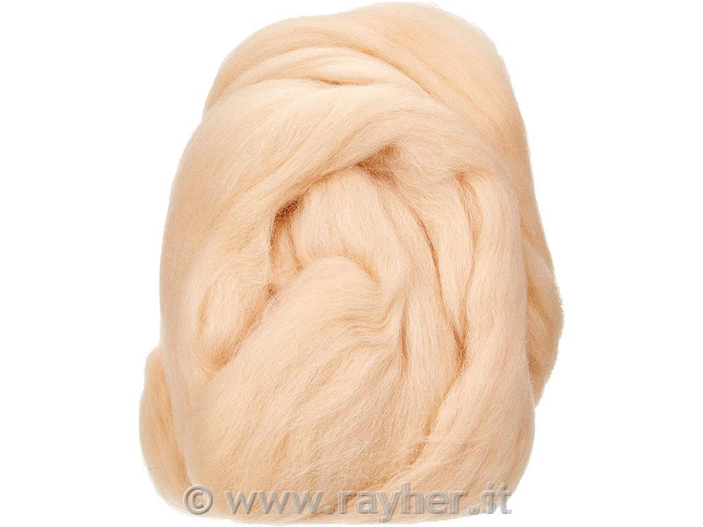 Pure new wool, skin coloured, Roving tuf